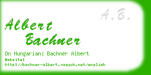 albert bachner business card